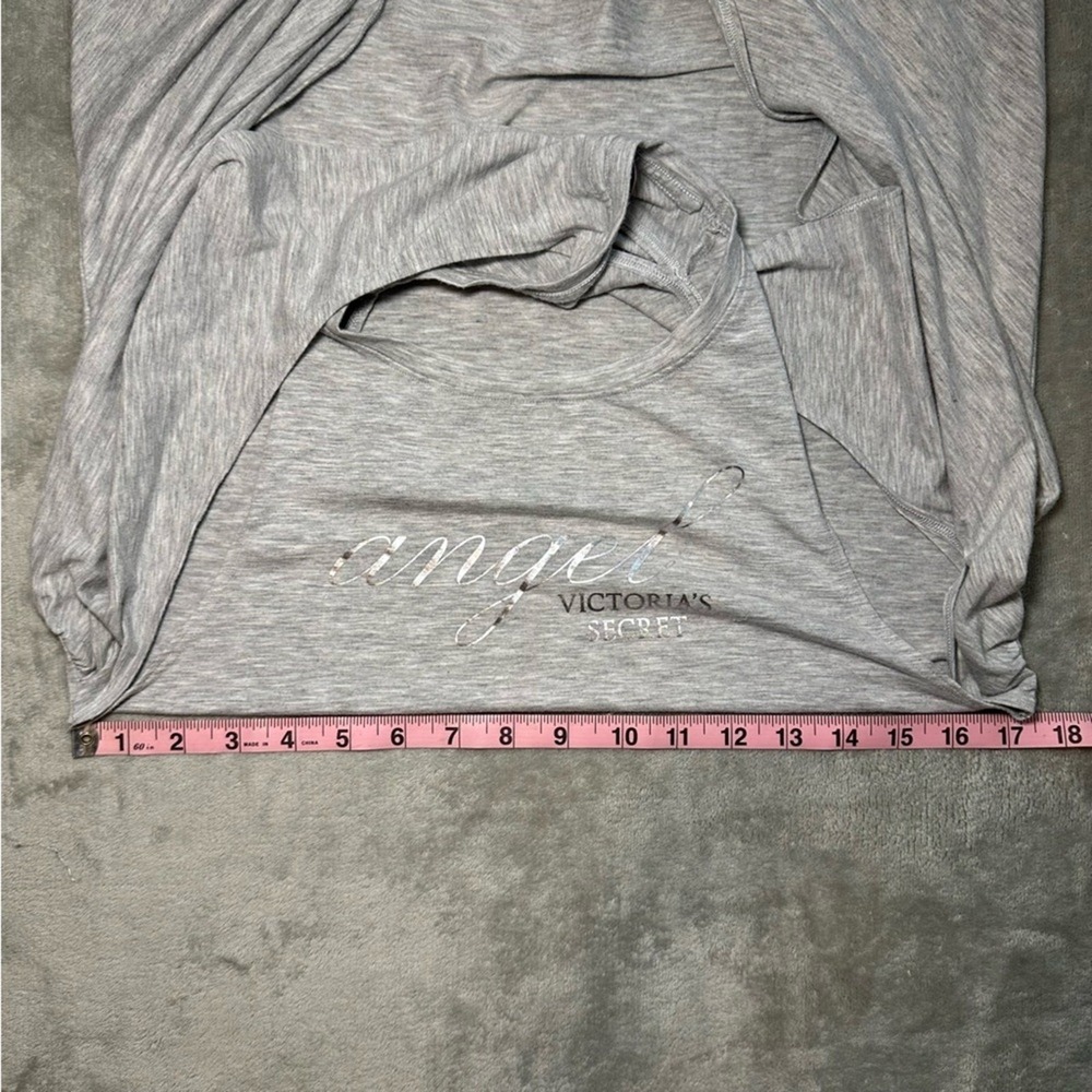 Victorias Secret Angel Tank Top Size S Gray Graphic Racerback Gym Workout Sport - Picture 9 of 14